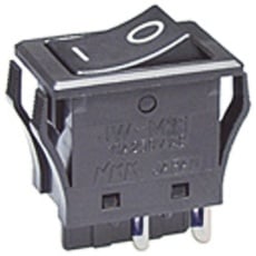 【JW-M21RKK】NKK Switches ロッカースイッチ 双極単投(DPST) イルミネーション:なし カットアウト幅:15.4mm JW-M21RKK
