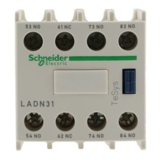 【LADN31】シュナイダーエレクトリック 補助接点ブロック、4、LADN、10 A、型式:LADN31