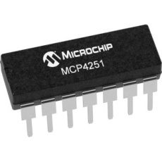 【MCP4251-104E/P】マイクロチップ、デジタルポテンショメータ 100kΩ、257ポジション、SPI、14ピン PDIP