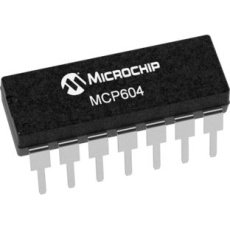 【MCP604-I/P】Microchip オペアンプ、スルーホール、4回路、単一電源