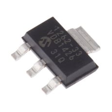 【TC1262-3.3VDB】Microchip 電圧レギュレータ 低ドロップアウト電圧 3.3 V、3+Tab-Pin、TC1262-3.3VDB