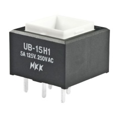 【UB15SKW035D】NKK Switches 押しボタンスイッチ、On-(On)、スルーホール、単極双投(SPDT)、UB15SKW035D