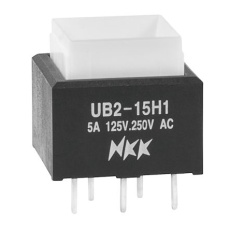 【UB215SKW035F】NKK Switches 押しボタンスイッチ、On-(On)、スルーホール、単極双投(SPDT)、UB215SKW035F