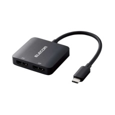 【AD-CDP2BK】USB Type-Cコネクター - DislayPort変換アダプター 2ポート