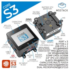 【M5STACK-K128】M5Stack CoreS3 ESP32S3 IoT開発キット