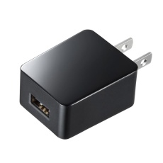 【ACA-IP49BKN】USB充電器(1A/高耐久タイプ/ブラック)