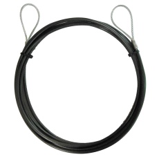 【THW-2443I】PVC被覆メッキ付ワイヤーロープ(両端アイ加工)径2.4mm×3m