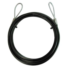 【THW-3253I】PVC被覆メッキ付ワイヤーロープ(両端アイ加工)径3.2mm×3m