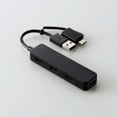 【U2H-CA4003BBK】USB Type-C(TM)変換アダプター付き USB2.0ハブ