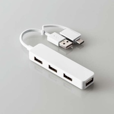 【U2H-CA4003BWH】USB Type-C(TM)変換アダプター付き USB2.0ハブ