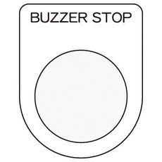 【P2239】押しボタン/セレクトスイッチ(メガネ銘板) BUZZER STOP 黒 φ2