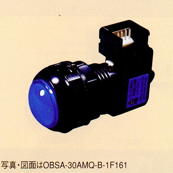 【OBSA-30AMQ-W-1F-LN】照光式押しボタンスイッチ(ランプ無し)ドーム/A型/30mm 白
