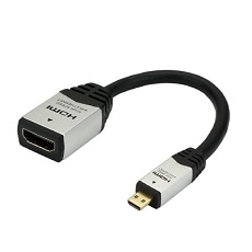 【HDM07-042ADS】HDMI-microHDMI変換アダプター(7cm)