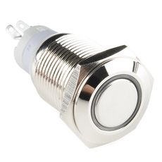 【COM-11970】Metal Pushbutton - Momentary(16mm、 White)