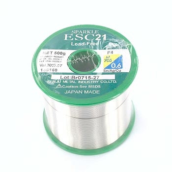 【ESC21-F4-0.6-D5】鉛フリーはんだ 0.6mm 500g巻き
