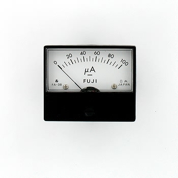 【FA38BDC100uA】パネルメーター アナログ電流計 DC100uA