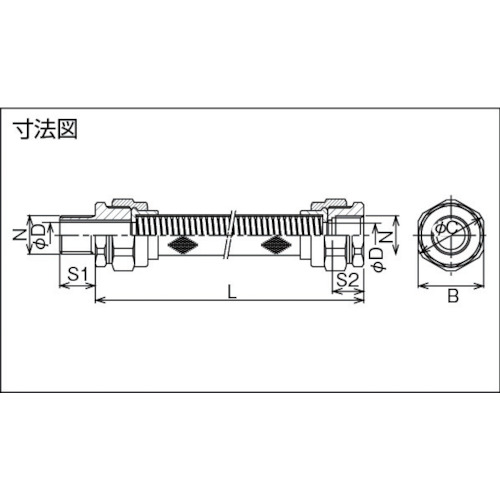銅合金ステンレス 耐圧防爆構造フレキシブルコンジット【SFC-528】