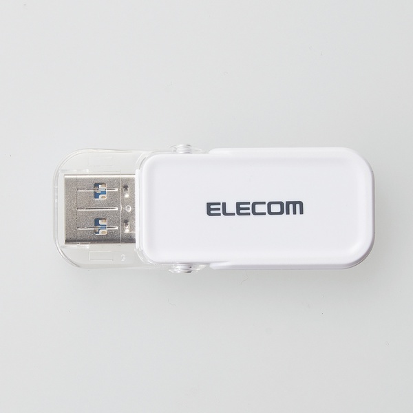 フリップキャップ式USBメモリ(32G、ホワイト)【MF-FCU3032GWH】