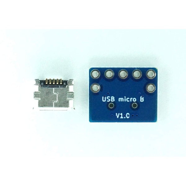 microUSBタイプB ピッチ変換基板 コンパクト(2組セット)【ABB-USB-MB-CV】