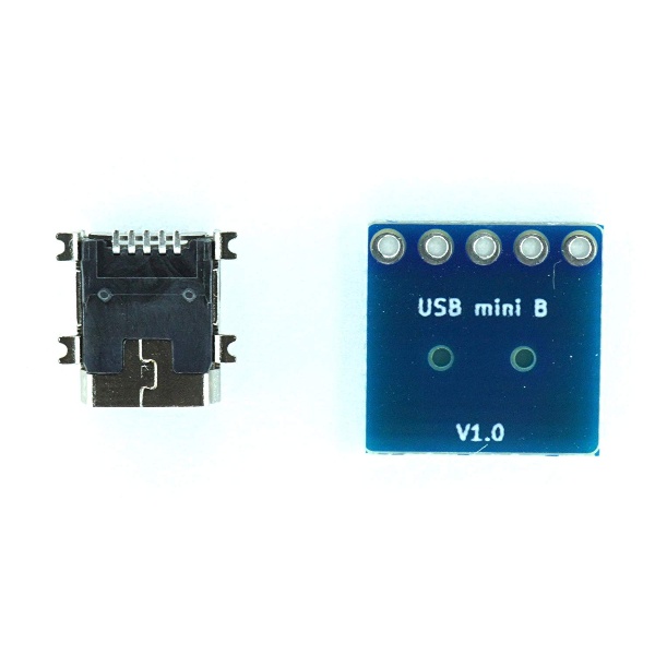 miniUSBタイプB ピッチ変換基板 コンパクト(2組セット)【ABB-USB-MNB-CV】