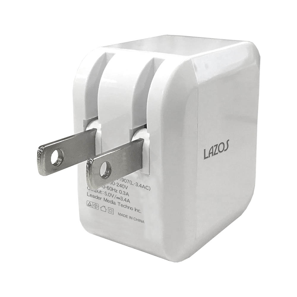USB-AC充電器(2口、3.4A)【L-3.4AC】