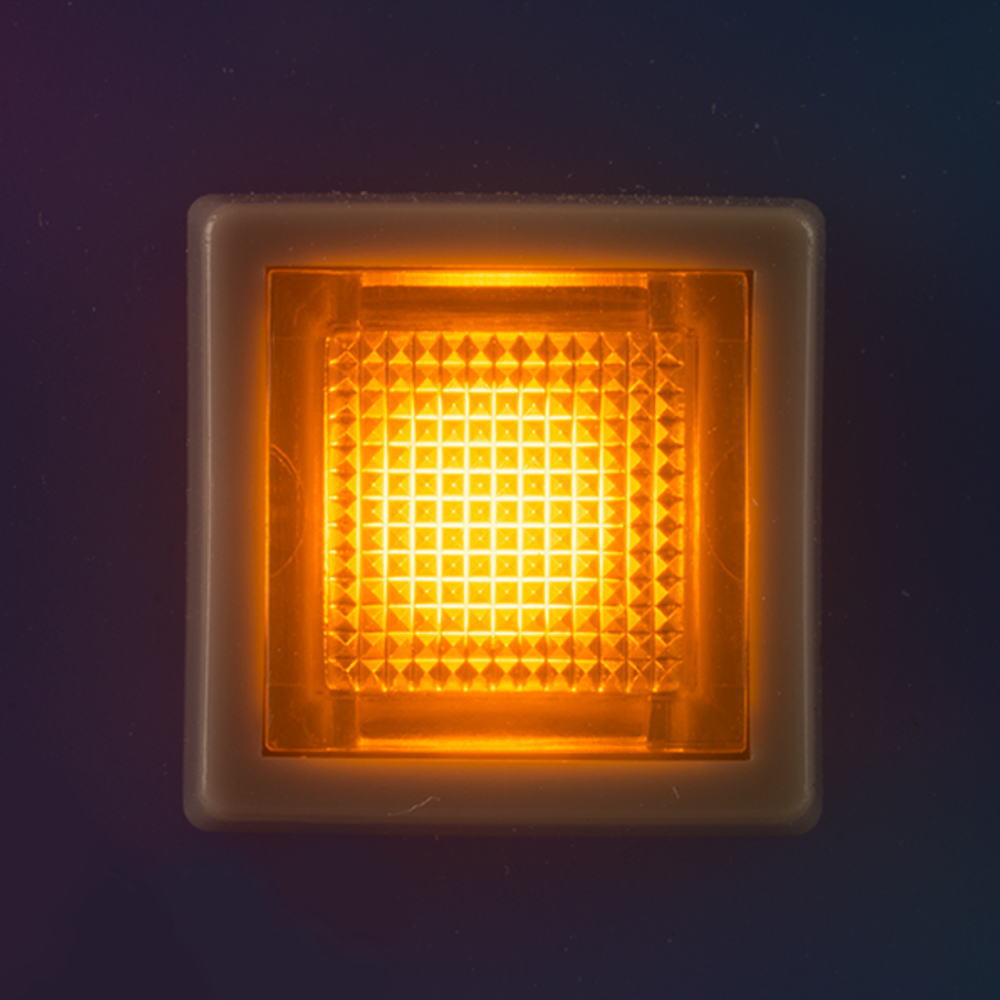 LEDブラケット(角型，本体色:グレー，取付孔:10mm角，オレンジ)【DB-25-F-GYOR】