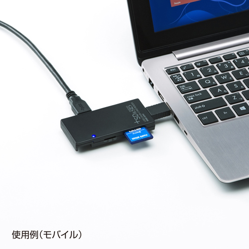 USB3.0SDカードリーダー付きハブ(ブラック)【USB-HCS315BK】