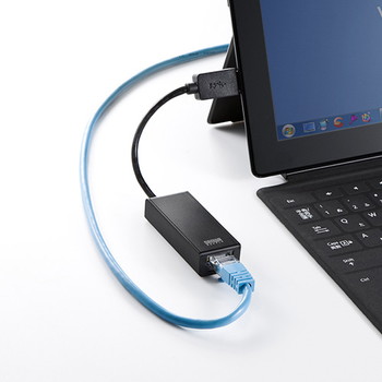 USB3.0 LANアダプター(Gigabit対応)【LAN-ADUSBRJ45GBK】