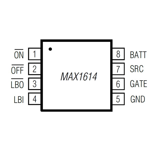 nチャネルMOSFETスイッチドライバ【MAX1614EUA+】