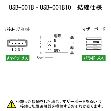 ケース用USBケーブル マザーボードタイプ 1本【USB-001BC】