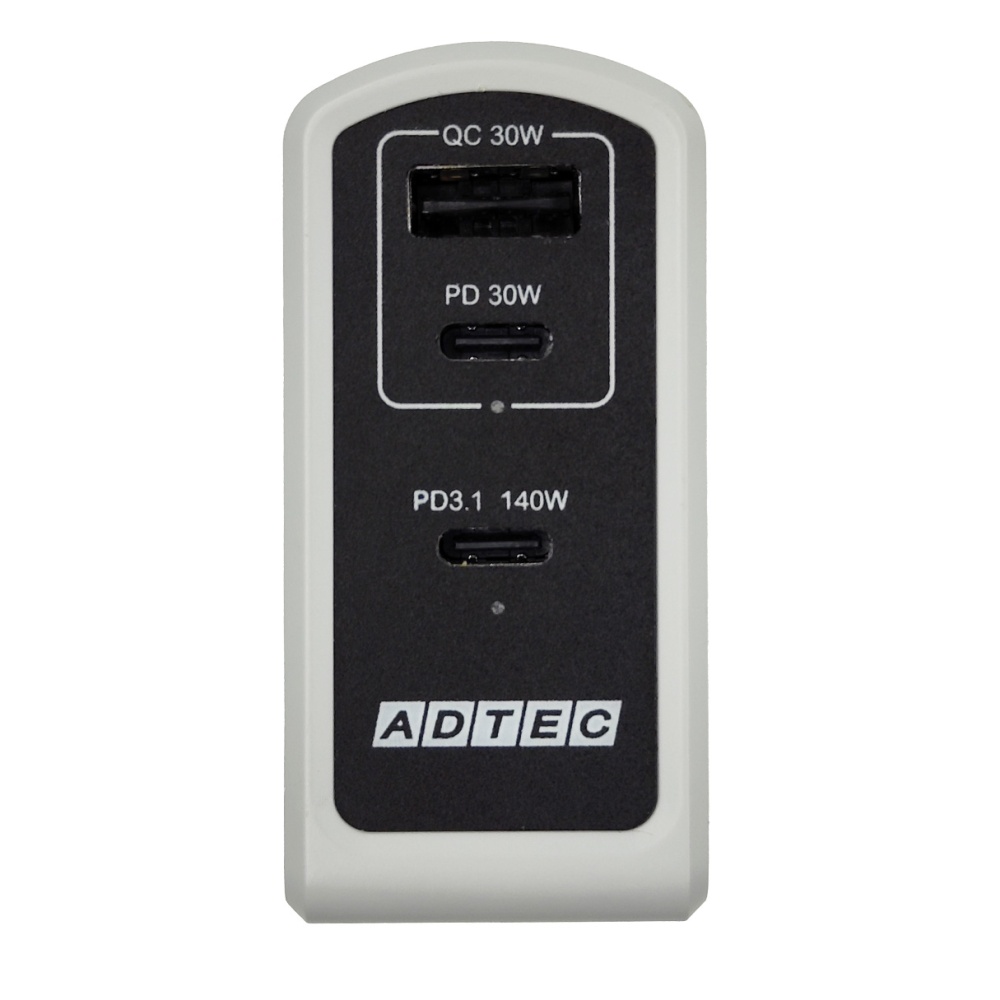 PD3.1対応充電器(最大140W/Type-C×2、Type-A×1/ブラック)【APD-A140AC2-BK】
