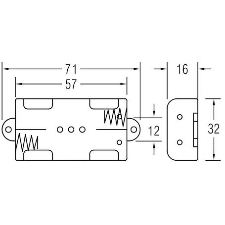 電池ケース(単3×2本、リード線/耳付き)【BH-321-4A】