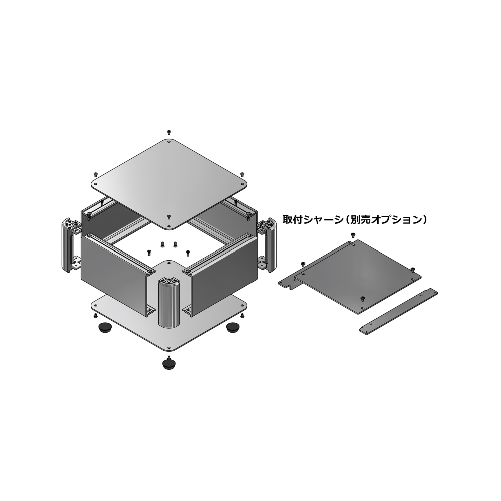 アルミコントロールボックス(430×132.5×160 ブラック)【AUX133-43-16AP-BB】