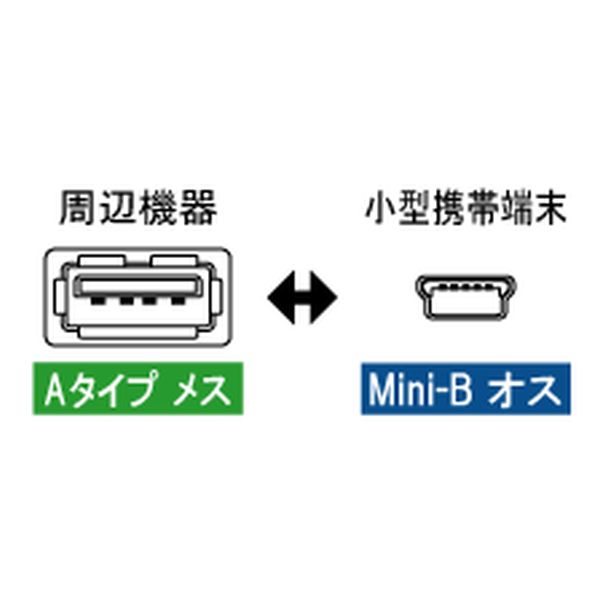 USBホストケーブル A - Mini-B 20cm【USB-142】