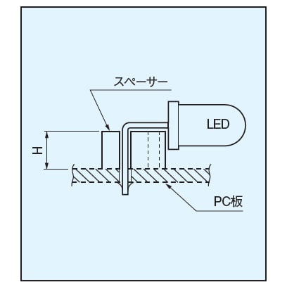 LED用スペーサー 横型 4mm(100個入)【LA-4】