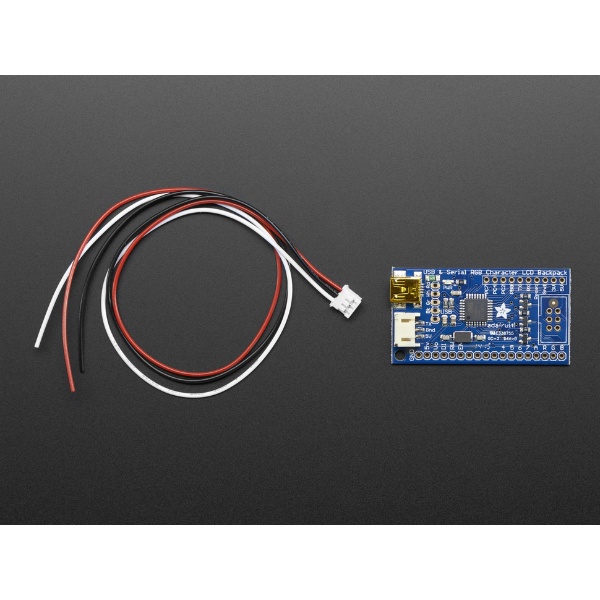 Adafruit USB + Serial LCD Backpack Add-On with Cable【781】