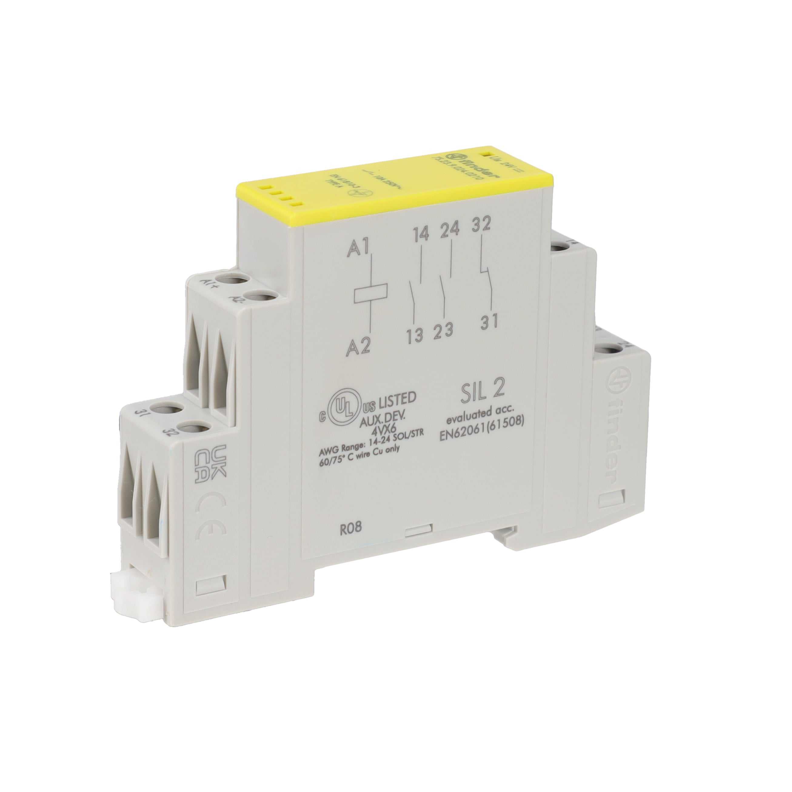 7Sシリーズ安全リレー(2NO+1NC、24V/10A)