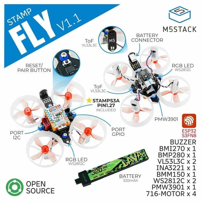 M5Stamp Fly v1.1(M5StampS3A搭載)