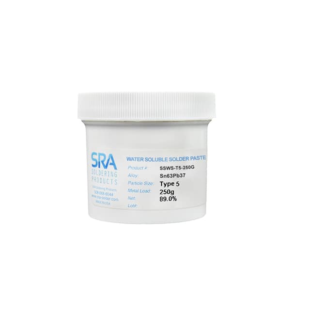 SOLDER PASTE WATER SOLUBLE 63/37 SSWST5250G SRA Soldering Products製