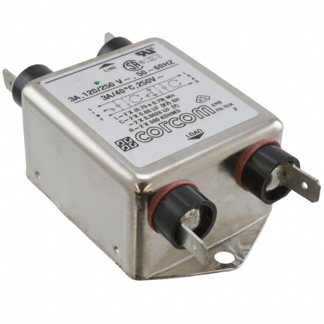 LINE FILTER 250VAC 3A CHASS MNT 1-6609037-1 Corcom Filters / TE ...