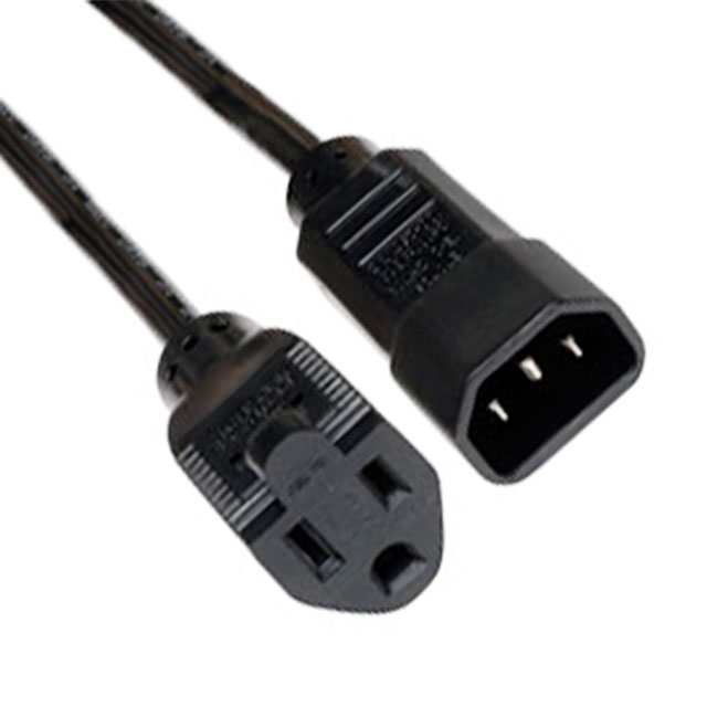 CORD 18AWG IEC320-C14 - NEMA5 1'【P002-001-10A】