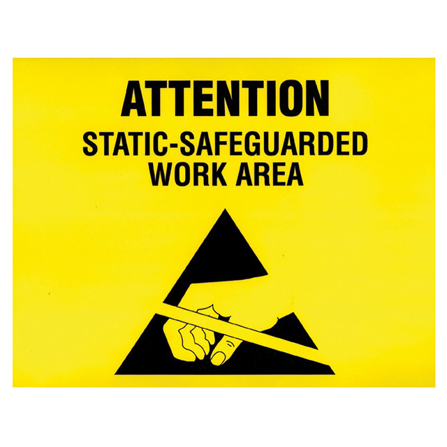 SIGN ESD/STATIC 11"X8.5" BLK/YLL【ESDSIGN8.5X11】