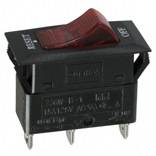【736W-B/101】CIR BRKR THRM 15A 125VAC ROCKER[バルク]
