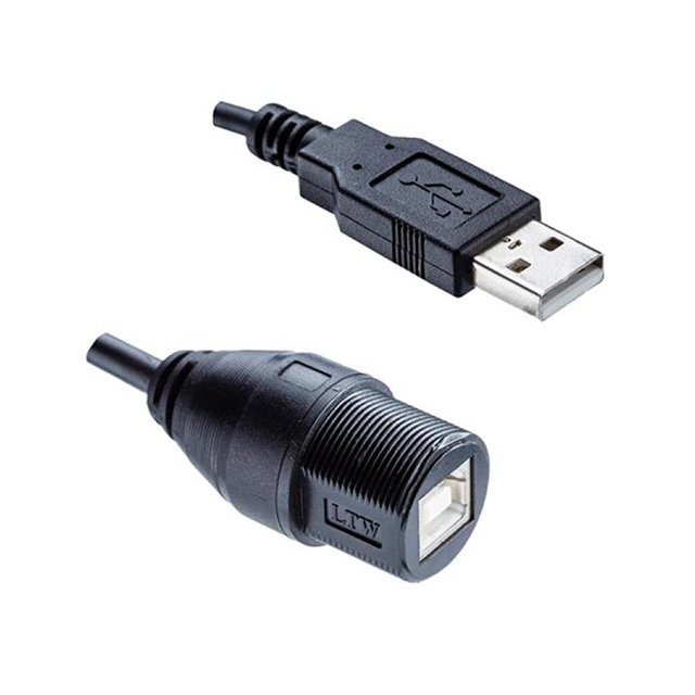 【UB20ML-NAML-SA002】USB, TYPE B 2.0, 1.5A, OVERMOLDE