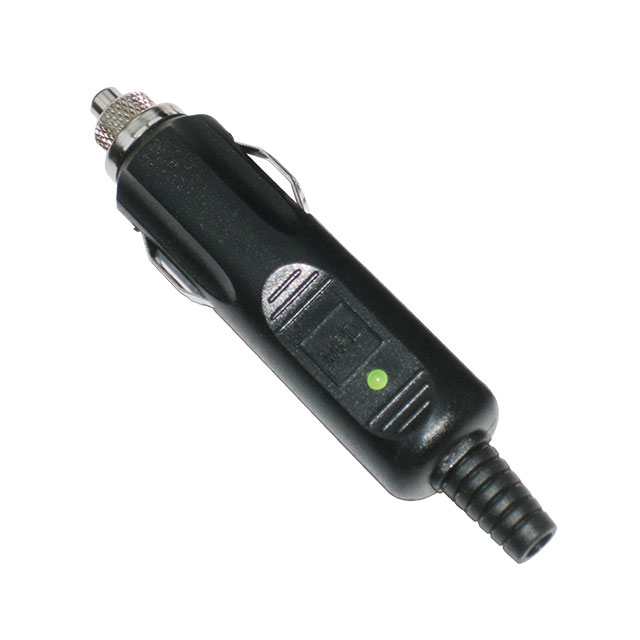 【APP-001-GRN】AUTO PWR PLUG 12V 3A W/LED BLACK