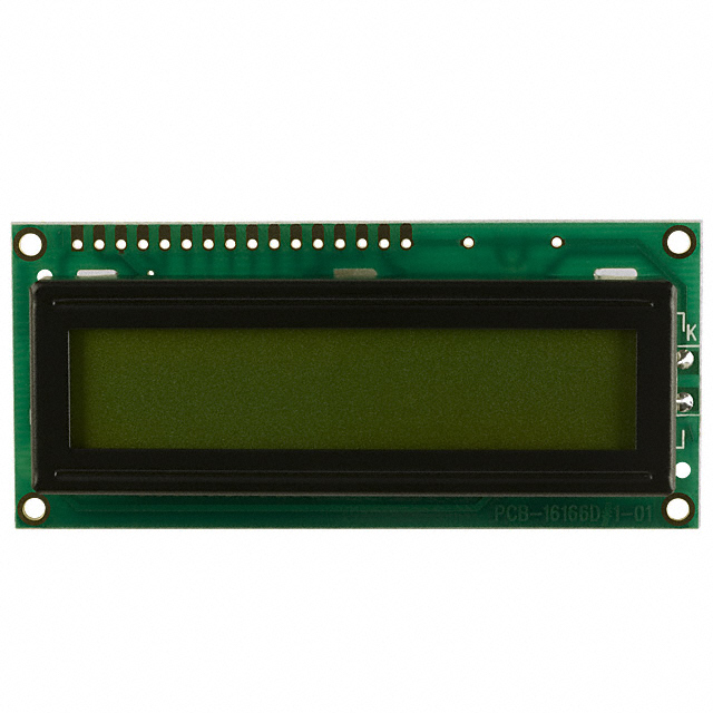 【MDLS-16166-SS-LV-G-LED-04-G】LCD MOD 16DIG 16X1 TRANSFLCT GRN