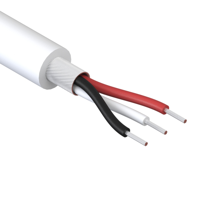 CABLE 3COND 32AWG WHITE SHLD【30-00454】