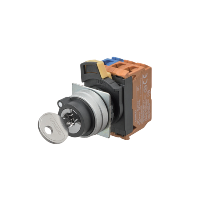 SWITCH KEYLCK 2POS DPST 10A 120V【A22NK-2MM-01AA-G202】
