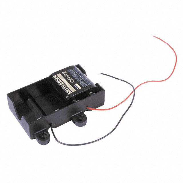 BATT HLDR CR-P2 2 CELL 6" LEADS【BH223-X2-W】