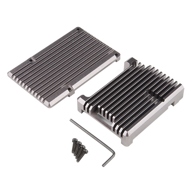 【PRT-15775】CASE ALUM GRAY HEATSINK RAS PI 4